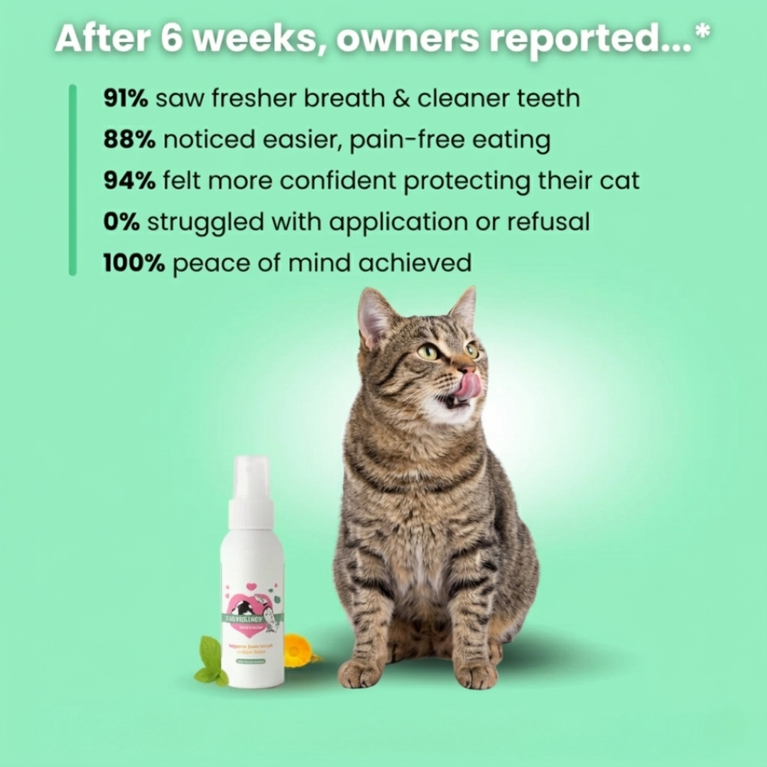 Your Cats Can't Tell You They Suffer. 10 Seconds a Day Changes That. - Trypalz Advanced Dental Spray Acts Before It's Too Late