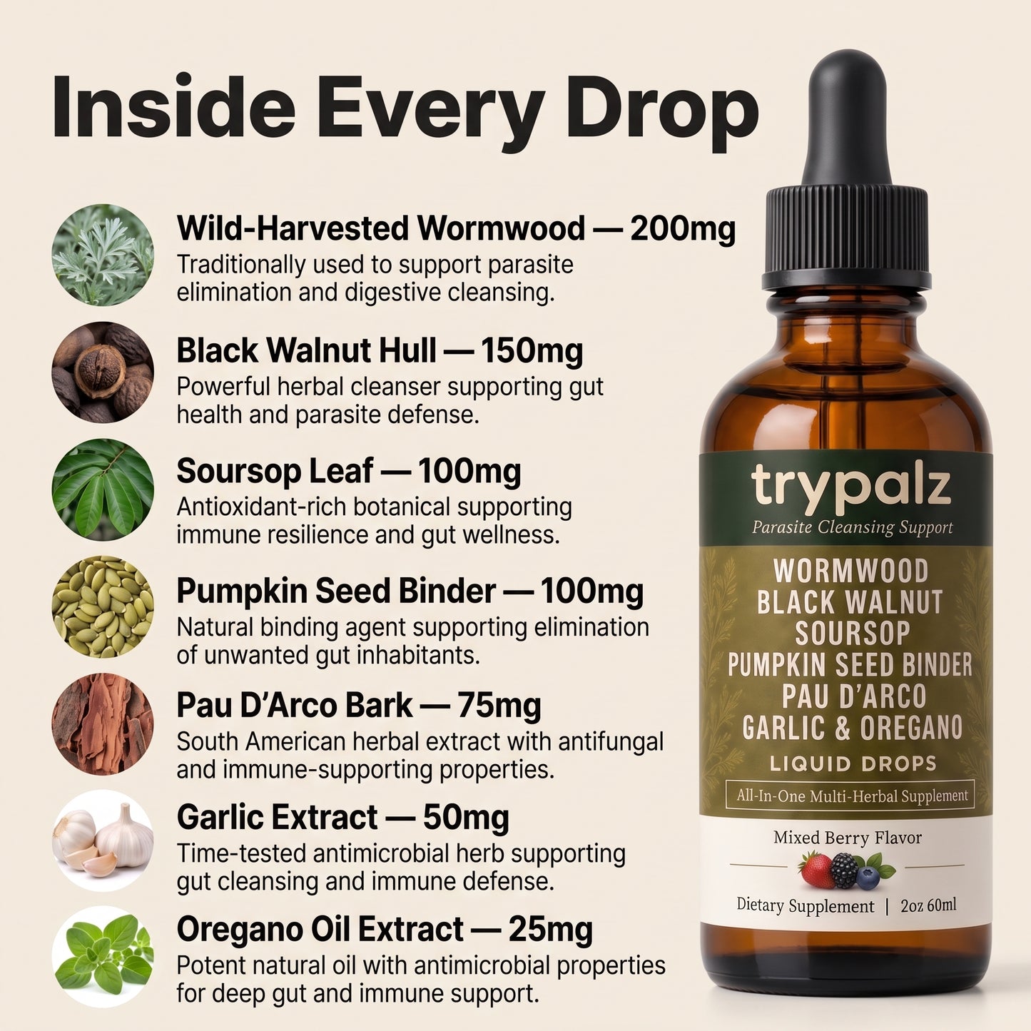 Trypalz Wild-Harvested Wormwood Drops